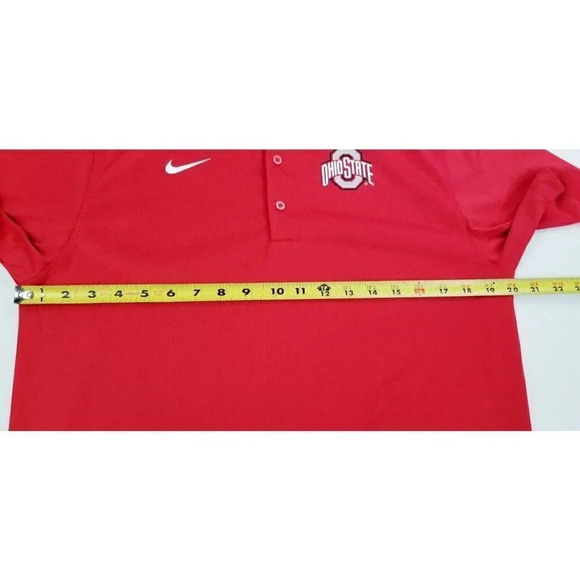 Nike Size Small Mens Dri Fit Ohio State Buckeyes Red Neck Vent Short Sleeve Polo - Picture 3 of 10